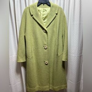 Vintage Printzess Fashion Green Dress Coat